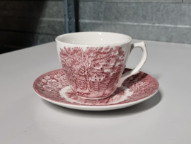 Engels rood British Anchor Memory Lane Koffieservies 8-pers.