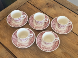 Regout Castillo Royal Sphinx set 5x espresso kop en schotel