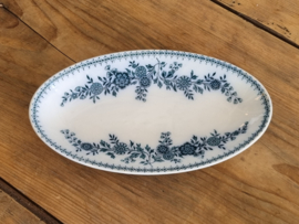 Société Céramique Bruges blauw ovaal schaaltje 25 cm