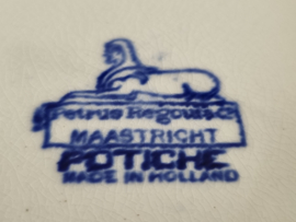 Potiche blauw Societe Ceramique lage schaal 26,5 cm