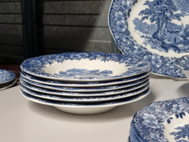 Engels blauw Enoch Wedgwood Woodland serviesset 21-delig