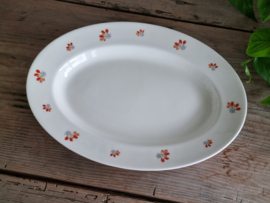 Regout creme decor rood Pluimpje Serveerschaal 34 cm