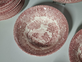 Engels rood Ironstone EIT Ltd England serviesset 12 personen (kasteel)