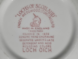 Engels rood Enoch Wedgwood Lochs of Scotland hoge ronde schaal 21,5 cm