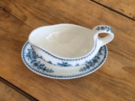 Société Céramique Bruges blauw sauskom op vaste onderschotel