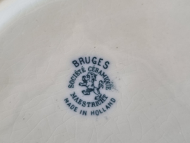 Société Céramique Bruges blauw dekschaal terrine