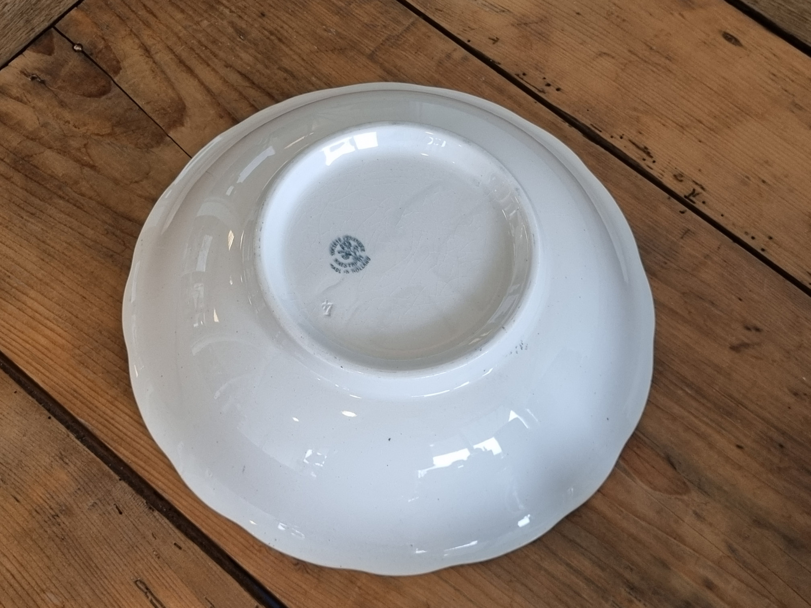 Societe Ceramique Andree petrol hoge ronde schaal 29 cm