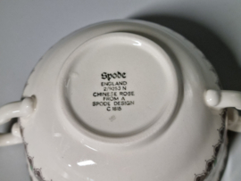Engels Spode Copeland Chinese Rose soepkom met schotel (hoog model)
