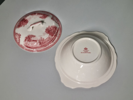 Engels rood  Johnson Bros Old Britain Castles Dekschaal Terrine