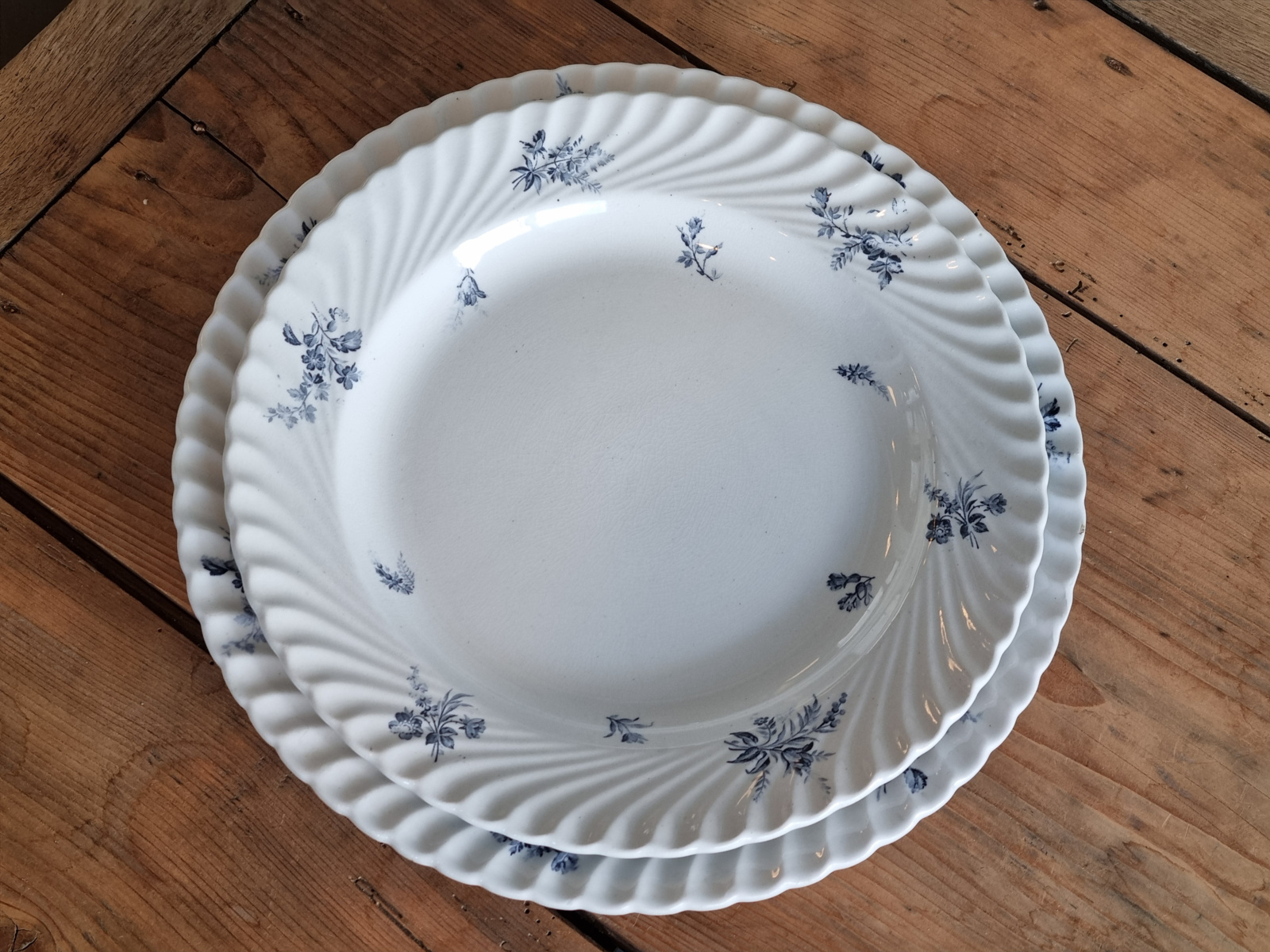Petrus Regout Riva donker blauw Set 2x serveerbord