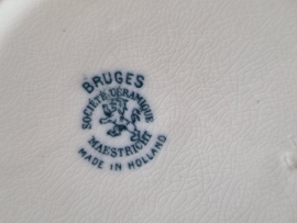 Société Céramique Bruges blauw ontbijtbordje 19,5 cm