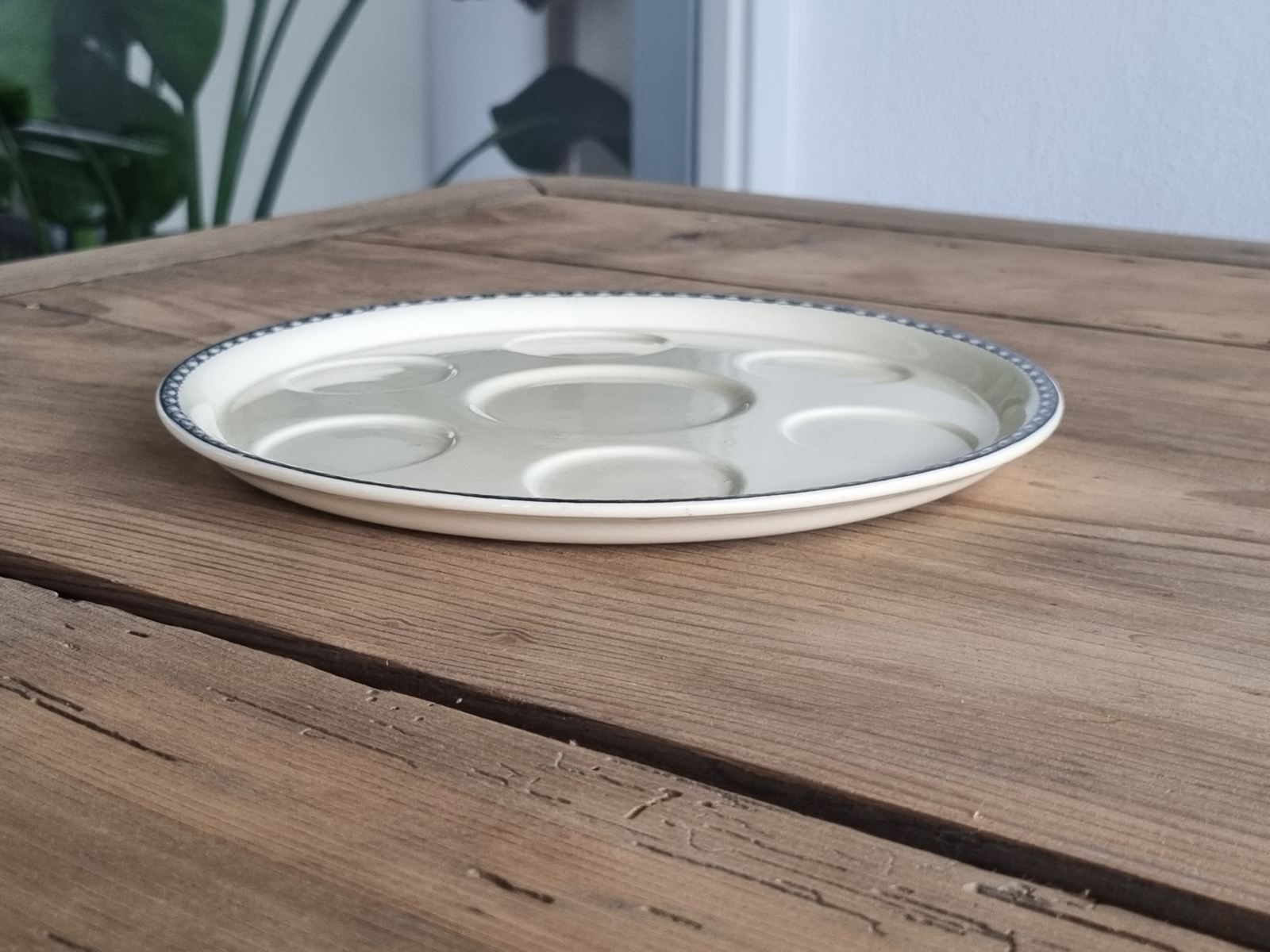 Landschap Blauw Societe Ceramique blauw Onderbord voor Eierdopjes
