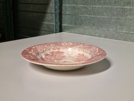 Engels rood Ironstone EIT Diep Pasta Curry Bord 22 cm (brug)