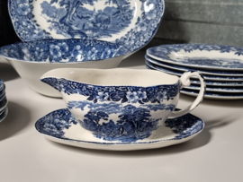 Engels blauw Enoch Wedgwood Woodland serviesset 21-delig