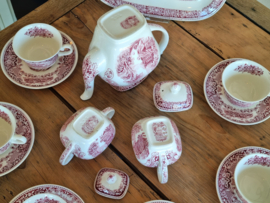 Regout Castillo Old England rood Koffieservies Theeservies 6-pers.