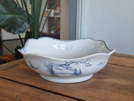 Petrus Regout Marines donkerblauw hoge vierkante Schaal 27 cm