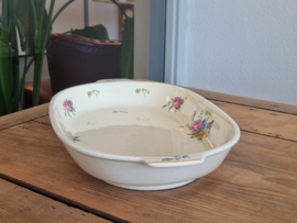 Societe Ceramique Bloemen hoge schaal met greepjes 37 cm