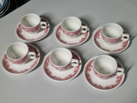 Villeroy en Boch Balmoral rood set 6x kop en schotel