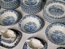 Engels blauw Jachtservies Myott's Country Life Eetservies 24 persoons