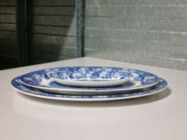 Engels blauw Woods Ware set 3x ovale schaal