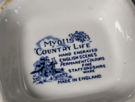 Engels blauw Myott's Country Life Koffiepot 21,5 cm