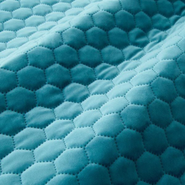 Kinonderlegger honeycomb velvet petrol