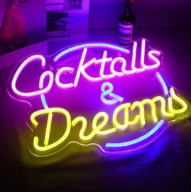 Cocktails & Dreams neon sign bord LED lichtbord verlichting lamp XXL